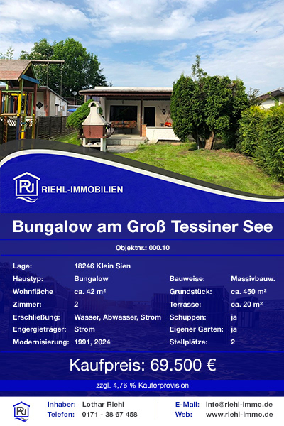 Bungalow am Gross Tessiner See kaufen