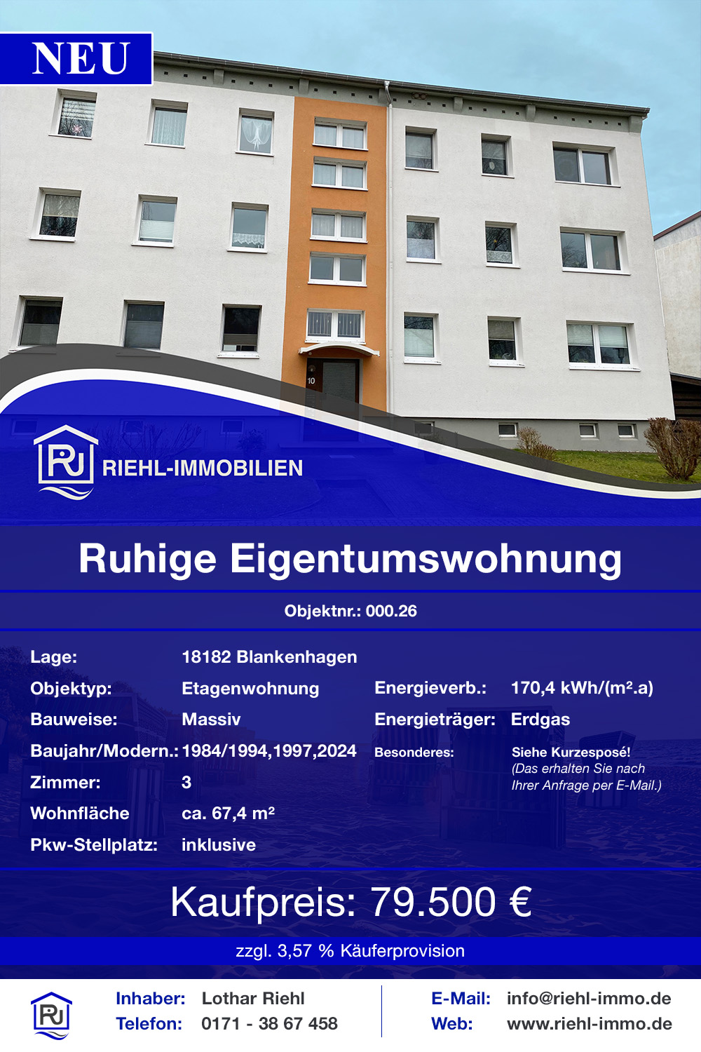 Wohnung kaufen in Blankenhagen, Eigentumswohnung in Blankenhagen